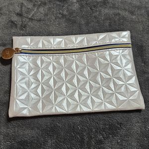 Empty Silver Ipsy Makeup Cosmetics Toiletries Bag